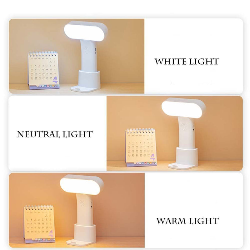 White for NightStand Reading Table Lamp LED NightLight Desk Light Protable