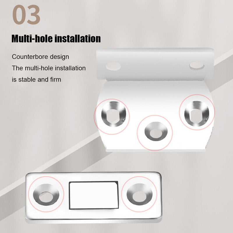 2pcs/Set Seamless Magnetic Cabinet Catches Door Stops Closer with Screw Glue
