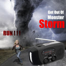 2000mAh Portable Hand Crank FM AM WB NOAA Radio Solar Radio Torch (Black)