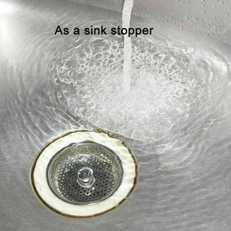 Kitchen Waste Steel Sink Strainer Plug Drain Stopper Basket N8B0 Q0Y3 Z2P1