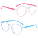 Computer Anti-blue Light Kids Glasses Round Eyeglasses Ultra Light Frame