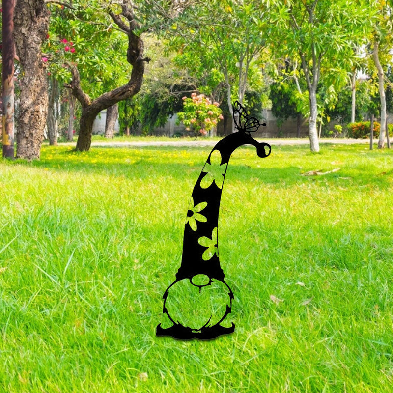 Gnomes Garden Decor, Ground Sign Silhouette for Outdoor, Lawn, Yard (4) Newly