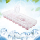 Silicone Ice Cube Tray Molds Flip Cover for Refrigerator Whisky (A Pink) Newly