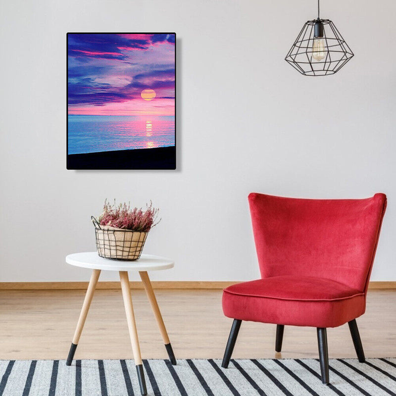 Painting By Numbers Kits Sunrise DIY Oil Coloring Canvas Paint Drawing Pict