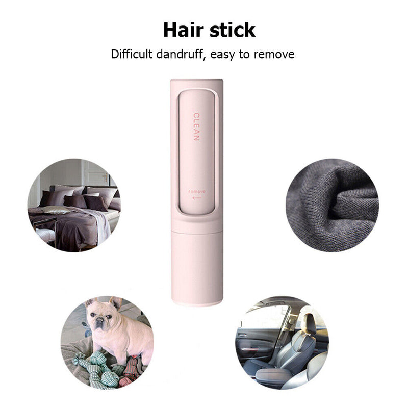 Hair Remover Lint Roller Fur Clothes Cleaning Sticky Dust Brush (Pink) Newly