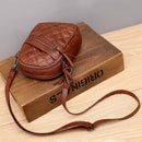 Retro Women PU Solid Tote Casual Messenger Bag Lattice Multi-pocket Zipper Purse