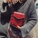 Rivet Stone Pattern Handbags Women Messenger Leather Shoulder Bag (Red)