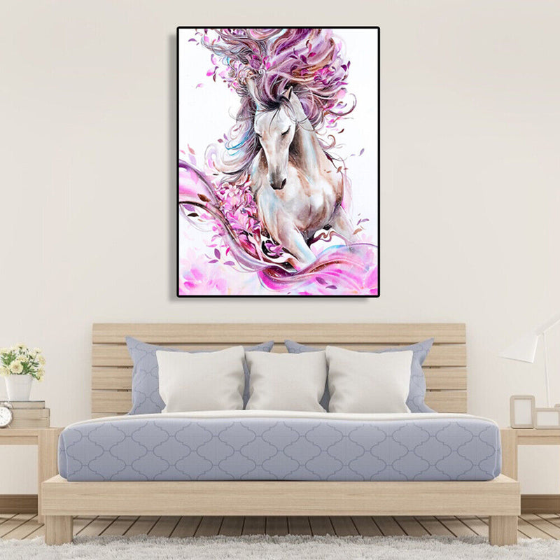 Painting By Numbers DIY Flower Horse Hand Painted Canvas Oil Art Picture Kit