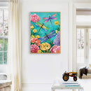 Dragonfly in Flower Oil Paint By Number DIY Handpainted on Canvas Wall Art