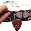 5x Guitar Picks Plectrum Wood Pattern 0.71mm Fingerpicks Musical Instrument