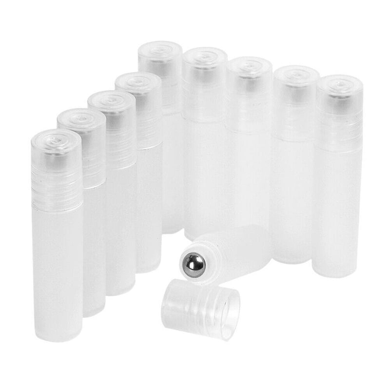 Akaddy 10pcs 5ml Empty Plastic Roll on Bottles Roller Ball Essential Oil Parf
