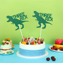 Dinosaur Theme 3 Years Old Cake Toppers Cake Decor Sparkling Three Rex Dinosaur