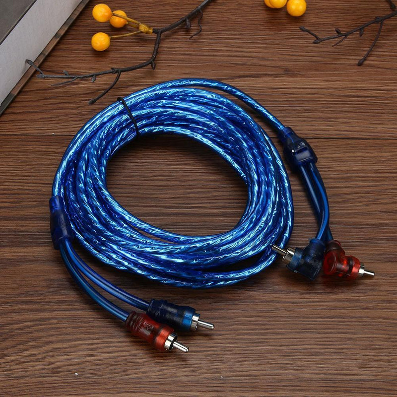 10x5M 2 RCA to 2 RCA Plug Car Audio System Amplifier Braided Copper Cable