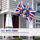 Polyester Giant England Flag Hanging Banners with Queen Elizabeth II (A) Newly