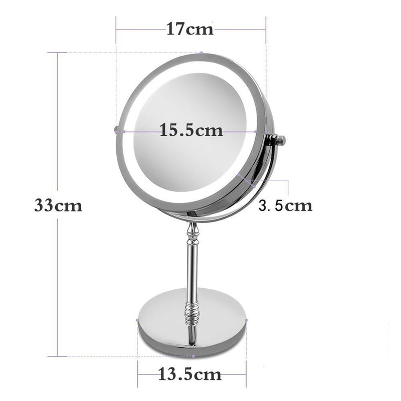 17.8cm 10x Magnification, Double Sided, LED, 360 Degree Rotating Makeup