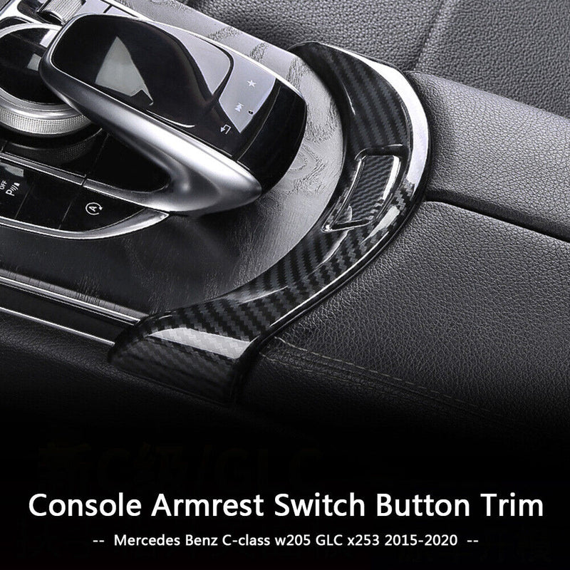 Console Armrest Switch Trim for Mercedes W205 15-20 (Carbon Fiber Look) Newly