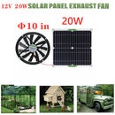 Solar Panel Fan Fan 20W Exhaust Fan for Office Outdoor Dog Chicken House