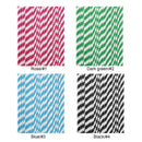 Paper Straws-Durable Rainbow Drinking Straws Party Decor Supply (Black)