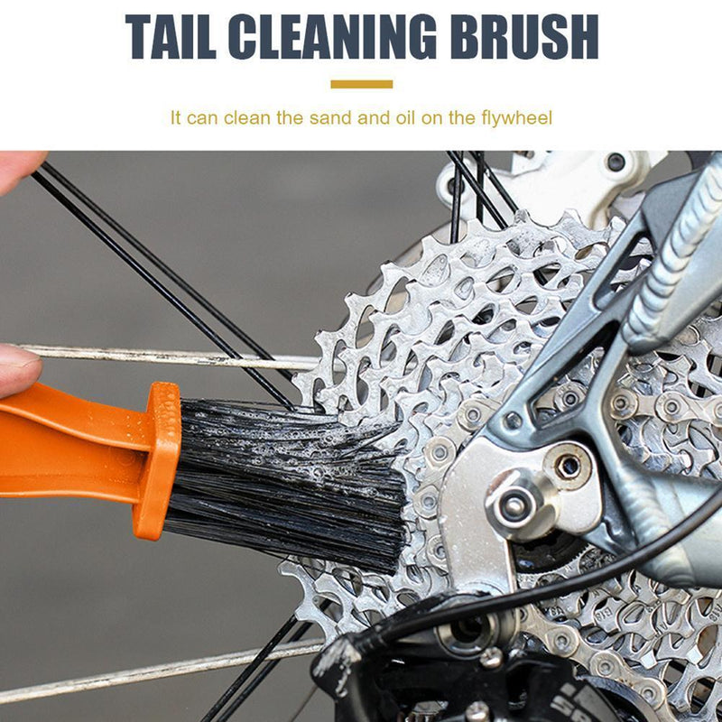 Motorcycle Bike Chain Brush MTB Bicycle Chain Scrubber Cleaning Tool Orange
