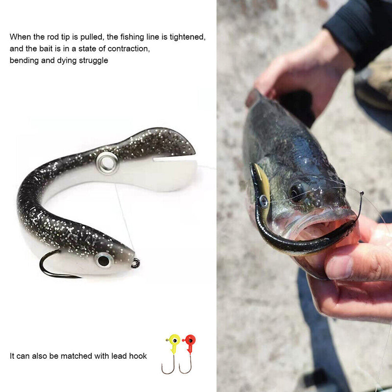 5pcs 10cm 6g Artificial Soft Loach Fishing Lures Crankbait + 5pcs Barbed Ho