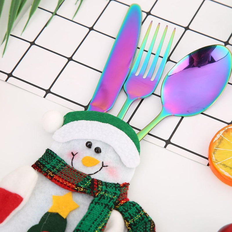 1pc Christmas Snowman Cutlery Bags Dining Table Cutlery(Snowman 1)