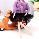 Kids DIY Fur Coat Dressing Clothes Mini Knitted Sweater Tops Casual Dress