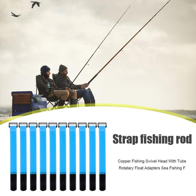 20pcs Fishing Rod Tie Strap Holder Suspenders Hook Cable Cord Belt (Blue)