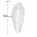 10pcs Fluffy Ostrich Feather Wedding Party Plumes Feather 30-35cm (White)