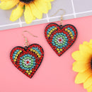 5D DIY Diamond Painting Earrings Double-sided Heart Drop Earrings (RZ016) Newly