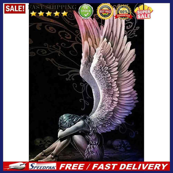 5D Kit Rhinestone Picture DIY Angel with Wings Full Round Drill Diamond Painting