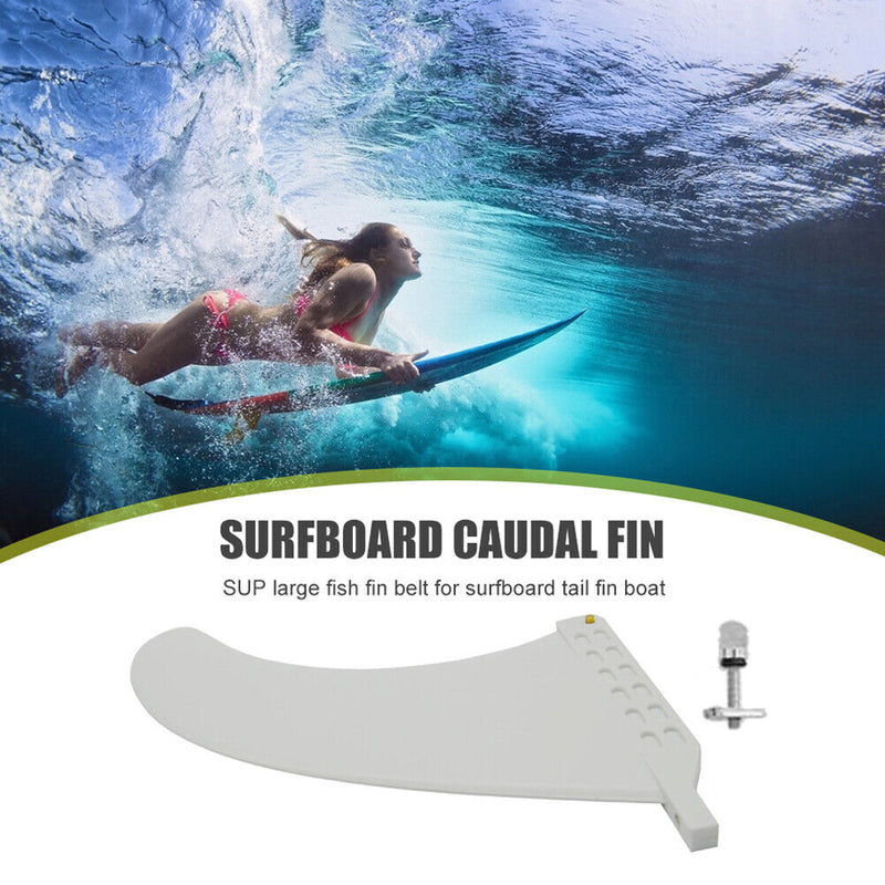 9in Surfing Tail Fin Removable Paddle Rudder Surfboard Stabilizer (White) Newly