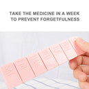 Portable 7-Grids Pills Storage Box Weekly Medicine Dispenser Case (Pink)