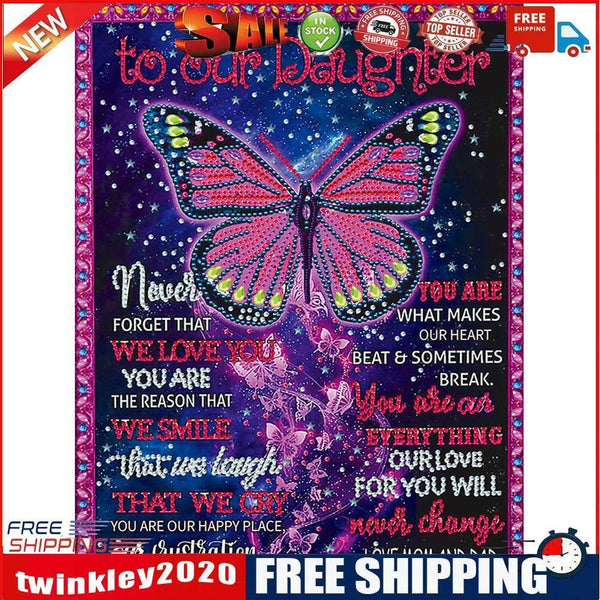 Butterfly English DIY Diamond Painting Special Shaped Pictures Home Decor