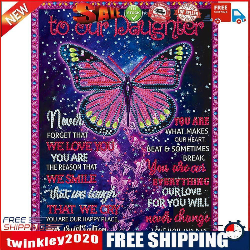 Butterfly English DIY Diamond Painting Special Shaped Pictures Home Decor