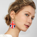 Union Jack Earrings Funky Earring British Flag Drop Earrings Q1 Jubilee N7U6