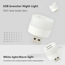 3pcs USB Extender Portable LED Night Light Plug-and-Play Lamp (White Light)