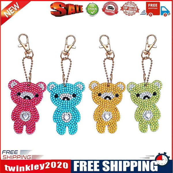 5pcs DIY Diamond Painting Bear Keychain Full Special Shaped Drill (QC003)