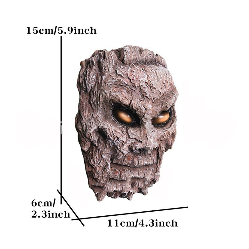 Decoration Garden Statue Tree Bark Face Ghost Face Sculpture Bark Ghost Face