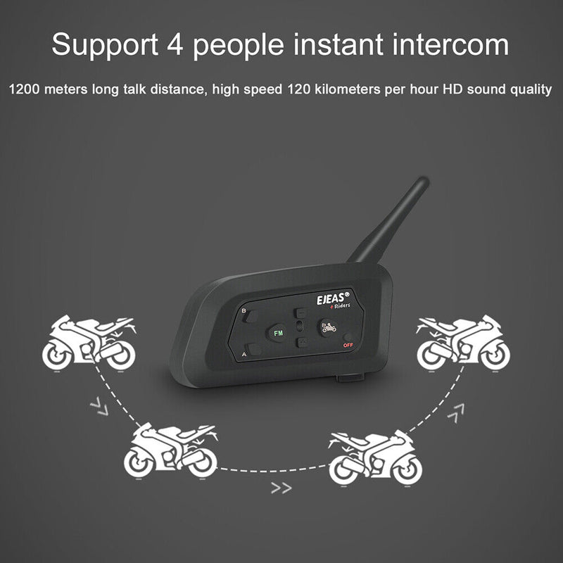 EJEAS Motorcycle Helmet Intercom Headsets Bluetooth-compatible Interphone Newly