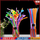 100pcs Colorful Bendable Drinking Straws Disposable Plastic Bar Party Straw
