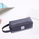Large Capacity Pencil Case Bags Zipper Solid Stationery Box (Dark Grey) Newly