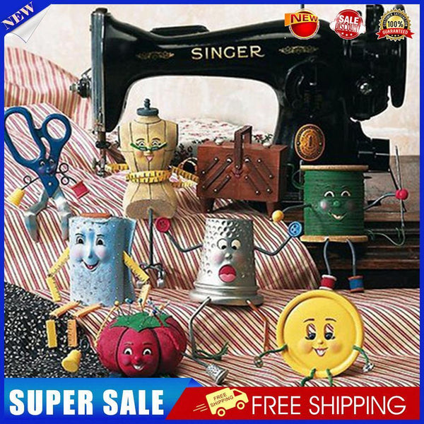 Hand Painted on Canvas DIY Sewing Machine Oil Paint By Numbers Drawing Kit