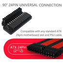 ATX 24-Pin Female to 24 Pin Male 90 Degree Adapter for Desktop Power Cable