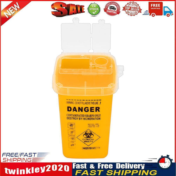 Sharps Bin Medical Biohazard Piercing Needles Tattoo Waste Box (Yellow) Newly
