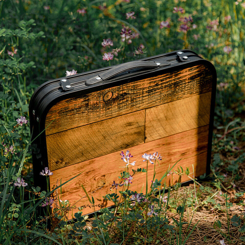 Mountainhiker Outdoor Table Multi-Purpose Table Desk Retro Wood Grain for H