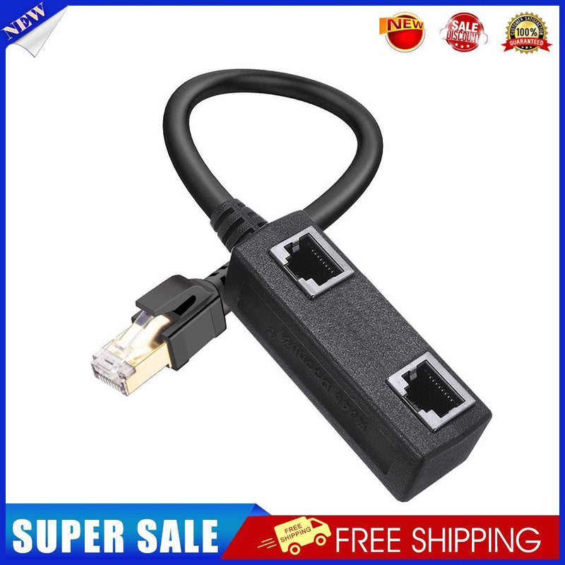 RJ45 1 to 2 Port Ethernet Cable Splitter Connector Extender for Cat 8/Cat7