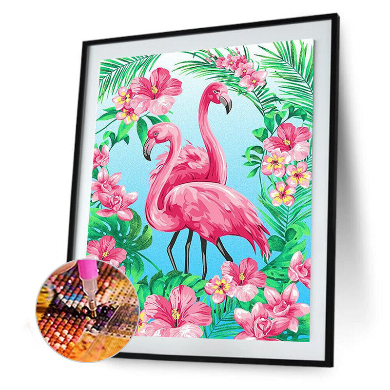 30x40cm 5D DIY Full Round Drill Diamond Painting Flamingo Animals Home Art Decor