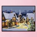 14CT Full Cross Stitch Christmas Eve Town Counted DIY Embroidery (FA197)