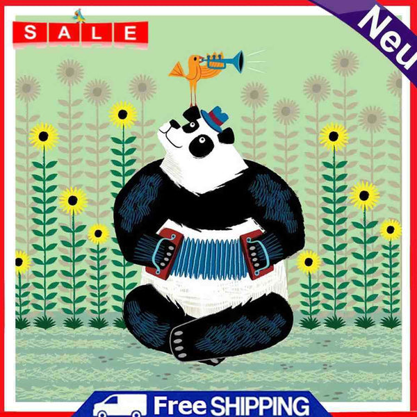 Oil Paint By Numbers Panda on Canvas Digital Paint Wall Artwork DIY Handicraft