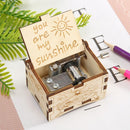 Retro Carved Wooden Manual Music Box Hand Cranked Birthday Gifts Home Ornaments